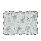 10 Pack White Sage Green Paper Serving Trays with French Toile Pattern, 400 GSM Disposable#whtbkgd