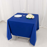 70" Royal Blue Premium Scuba Wrinkle Free Square Tablecloth, Scuba Polyester Tablecloth