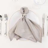 5 Pack Silver Lamour Satin Napkins - 20x20inch