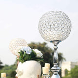 30inch Silver Metal Acrylic Crystal Goblet Candle Holder, Flower Ball Stand