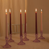 12 Pack Mixed Dusty Rose Premium Wax Taper Candles, Unscented Candles - 10inch