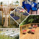 2inch Thick Navy Blue Chiavari Chair Pad, Memory Foam Seat Cushion With Ties and Removable Cover