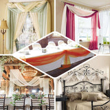 18ft | Black Wedding Arch Drapery Fabric Window Scarf Valance, Sheer Organza Linen