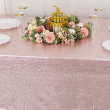 60x126inch Rose Gold Shimmer Sequin Dots Polyester Tablecloth, Wrinkle Free Sparkle Glitter