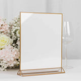 6 Pack Gold Rectangle Frame Acrylic Freestanding Table Display Stands