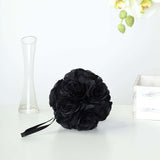 2 Pack | 7inch Black Artificial Silk Rose Flower Ball, Silk Kissing Ball