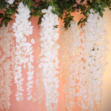 42inches White Artificial Silk Hanging Wisteria Flower Garland Vines