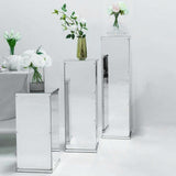 Silver Mirror Box, Pedestal Risers, Acrylic Box