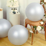 5 Pack Large Silver Biodegradable Balloons, 36" Thickened Extra Strong Eco-friendly Latex Helium