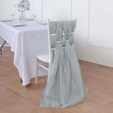 22inchx78inch Silver DIY Premium Designer Chiffon Chair Sashes