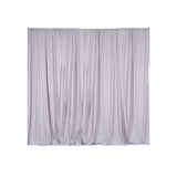 2 Pack Silver Durable Flame Resistant Scuba Polyester Curtain Panel Backdrops