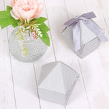 25 Pack | 3x4inch DIY Silver Glittered Geometric Wedding Favor Gift Box