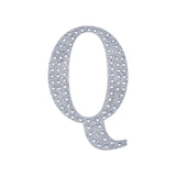 8 Inch Silver Decorative Rhinestone Alphabet Letter Stickers DIY Crafts - Q#whtbkgd