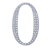 8 Inch Silver Decorative Rhinestone Number Stickers DIY Crafts - 0#whtbkgd