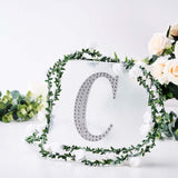 8 Inch Silver Decorative Rhinestone Alphabet Letter Stickers DIY Crafts - C