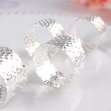 4 Pack | Shiny Silver Metal Basket Weave Napkin Rings, Cloth Napkin Holders