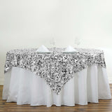 72" Premium Big Payette Sequin Overlay For Wedding Banquet Catering Party Table Decorations - Silver