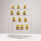 4-Tier Silver Spiral Stairway Acrylic Cupcake Stand with Mirror Finish