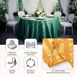 120inch Silver Satin Stripe Seamless Round Tablecloth