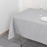 Premium Polyester 60"x102" Rectangle Tablecloth Silver - Durable 220GSM Wrinkle-Resistant Table Cover