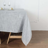 72x72 Silver Linen Square Overlay | Slubby Textured Wrinkle Resistant Table Overlay