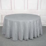 120inch Silver Accordion Crinkle Taffeta Round Tablecloth