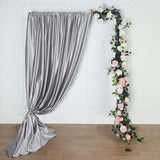 8ft Silver Premium Velvet Backdrop Stand Curtain Panel, Privacy Drape