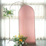 6ft Matte Dusty Rose Spandex Fitted Chiara Backdrop Stand Cover For Round Top Wedding Arch