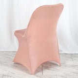 Dusty Rose Spandex Stretch Fitted Folding Slip On Chair Cover - 160 GSM