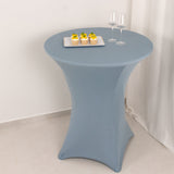 Dusty Blue Highboy Spandex Cocktail Table Cover, Fitted Stretch Tablecloth