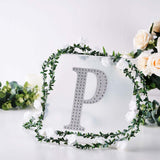 8 Inch Silver Decorative Rhinestone Alphabet Letter Stickers DIY Crafts - P