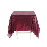 60x60inches Burgundy Duchess Sequin Square Overlay