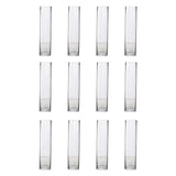 12 Pack | 14inch Heavy Duty Square Glass Cylinder Vases, Clear Glass Flower Vase