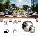 22inch Silver Stainless Steel Shiny Mirror Gazing Ball, Hollow Garden Globe Sphere