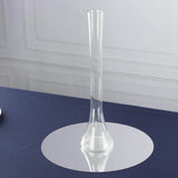 6 Pack Clear Heavy Duty Glass Eiffel Tower Vases with Round Base, 16inch Tall Skinny Flower Bud Vase