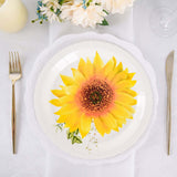 25 Pack | Sunflower 9inch Premium Dinner Paper Plates, Disposable Party Plates