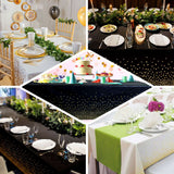 5 Pack White Rectangle Plastic Table Covers with Gold Confetti Dots, 54x108inch PVC Waterproof