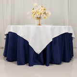 70"x70" White Cotton Blend Square Table Overlay