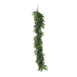 4ft | Real Touch Green Artificial Willow and Frond Leaves Garland Vine