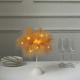 15inch LED Natural Feather Table Lamp Wedding Centerpiece