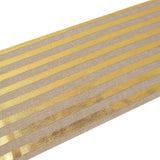 12x108Inch Gold Striped Burlap Table Runner, Wrinkle Resistant Linen Table Runner