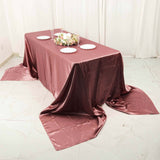 90x156inch Cinnamon Rose Satin Rectangular Tablecloth