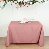 Dusty Rose Polyester Square Tablecloth 90x90 Inch