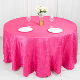 120inch Fuchsia Accordion Crinkle Taffeta Round Tablecloth