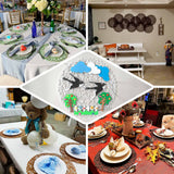 Decorative table settings with unique centerpieces for various occasions.