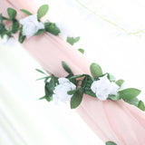 6ft | White Artificial Silk Rose Garland UV Protected Flower Chain