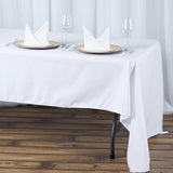 60"x126" White Premium Polyester Rectangular Tablecloth - 220GSM