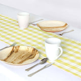 Buffalo Plaid Table Runner | Yellow / White | Gingham Polyester Checkered Table Runner