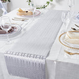 9Ft Silver Glamorous Honeycomb Print Table Runner, Disposable Paper Table Runner - Geometric Design