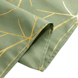 Dusty Sage Green Rectangle Polyester Tablecloth With Gold Foil Tree Branch Pattern - 60x102inch